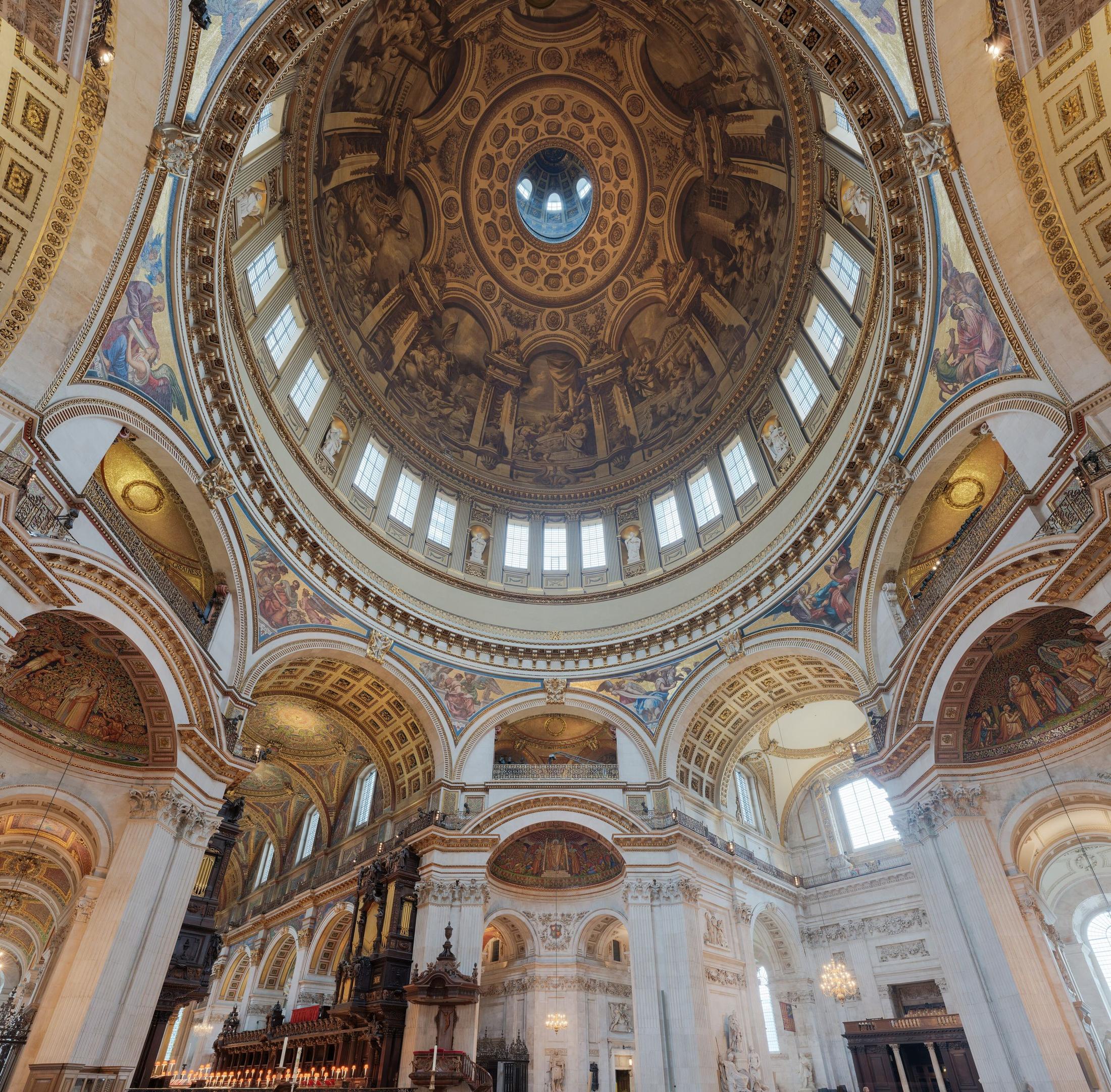 The interior dome of St Paul's Cathedral, London