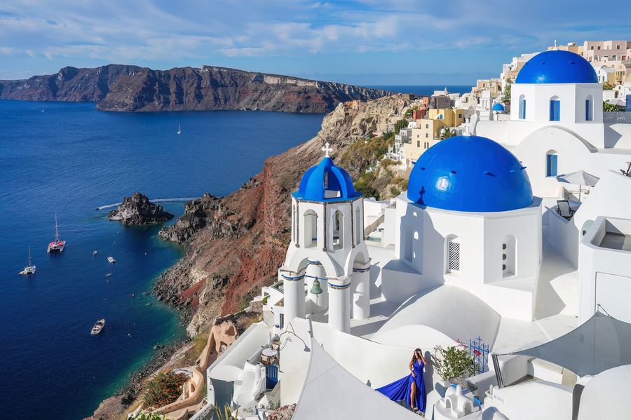 The blue domes of Oia, Santorini