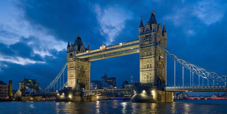 Tower Bridge, London, at twilight